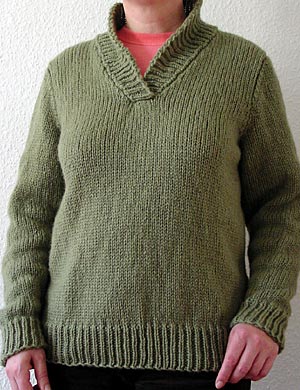 Pullover glatt rechts mit Schalkragen